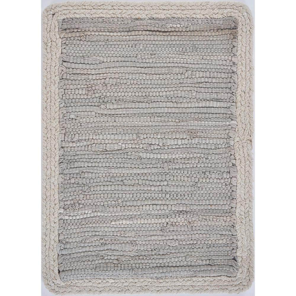 LR Home Bordered 19 In X 13 In Light Gray Placemat Set Of 4   Grays Lr Home Placemats Table18019mch1117 64 1000 