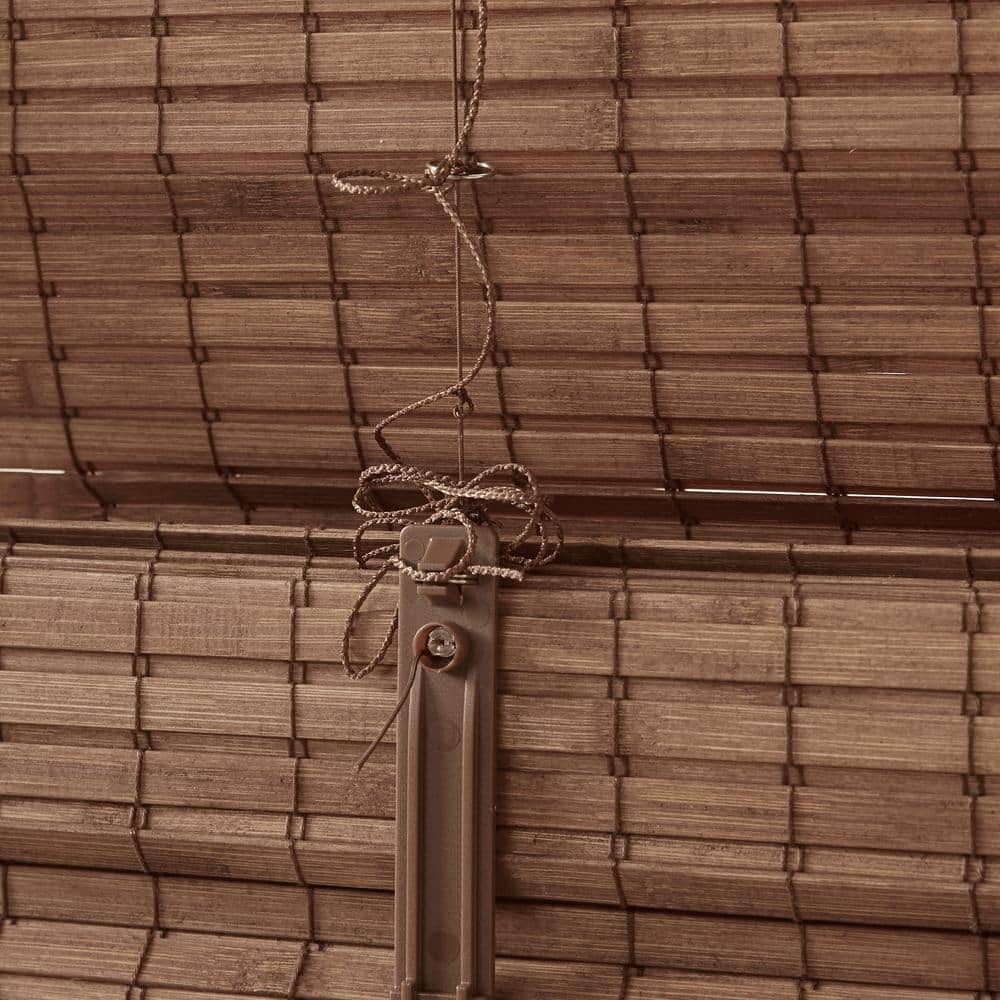 Teak Brown Cordless Bamboo Light Filtering Roman Shade