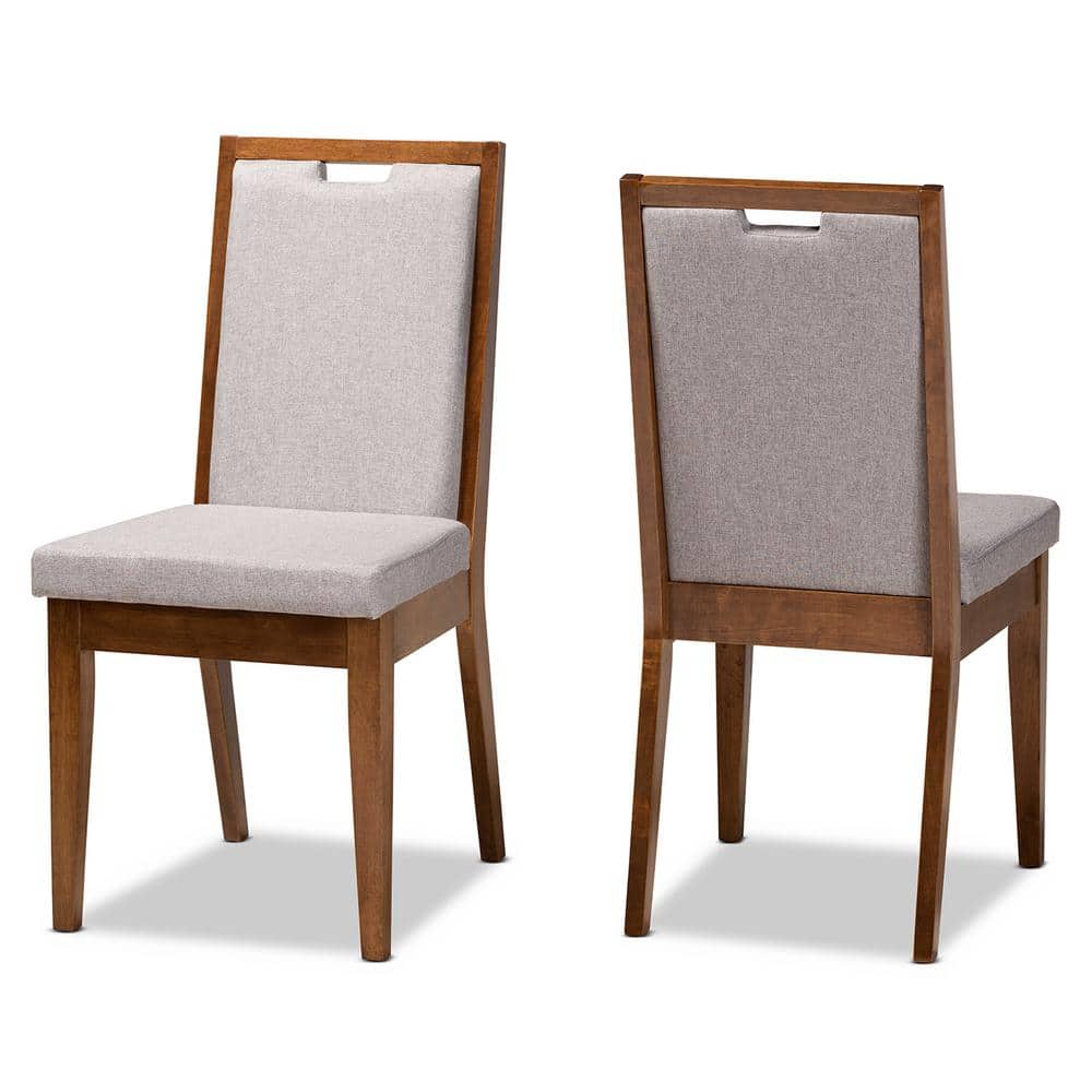 Baxton Studio Octavia Grey and Walnut Brown Dining Chair (Set of 2) 195