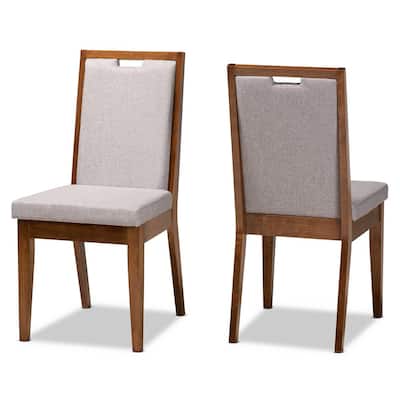 Octavia Grey and Walnut Brown Dining Chair (Set of 2)