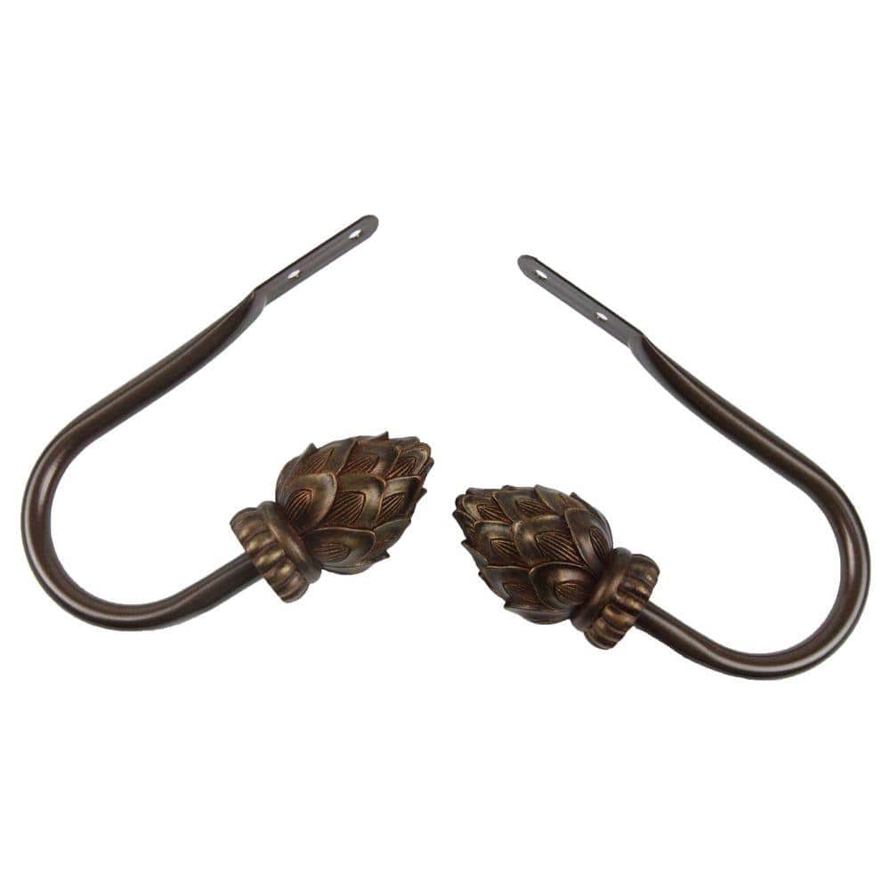 Bud Decorative Cocoa Glass Hook Curtain Holdback (Set of 2) price history on PriceWatchPro