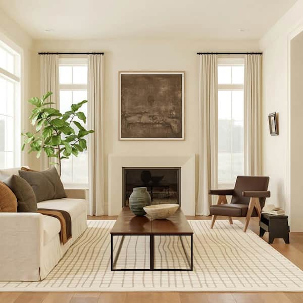 Millburn Plush Textured Washable Cream 7 ft. x 9 ft. Indoor Area Rug