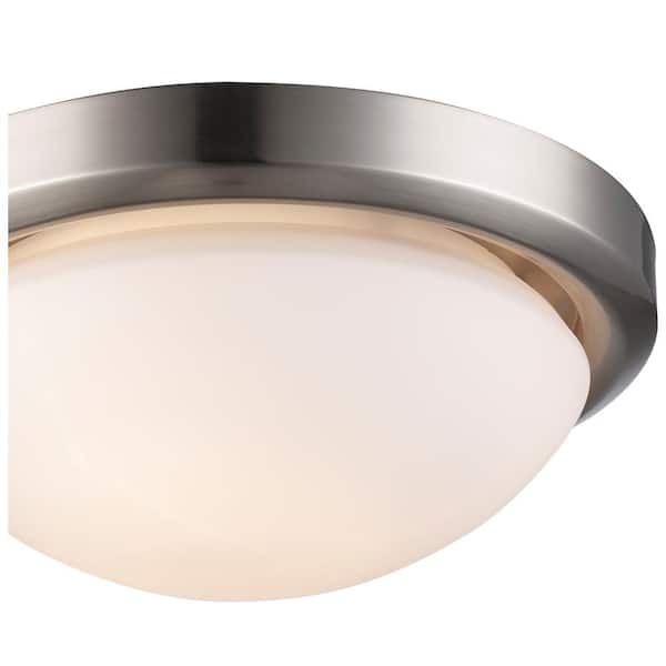 Millennium Lighting 15-in Rubbed Silver Traditional Incandescent Flush Mount Light