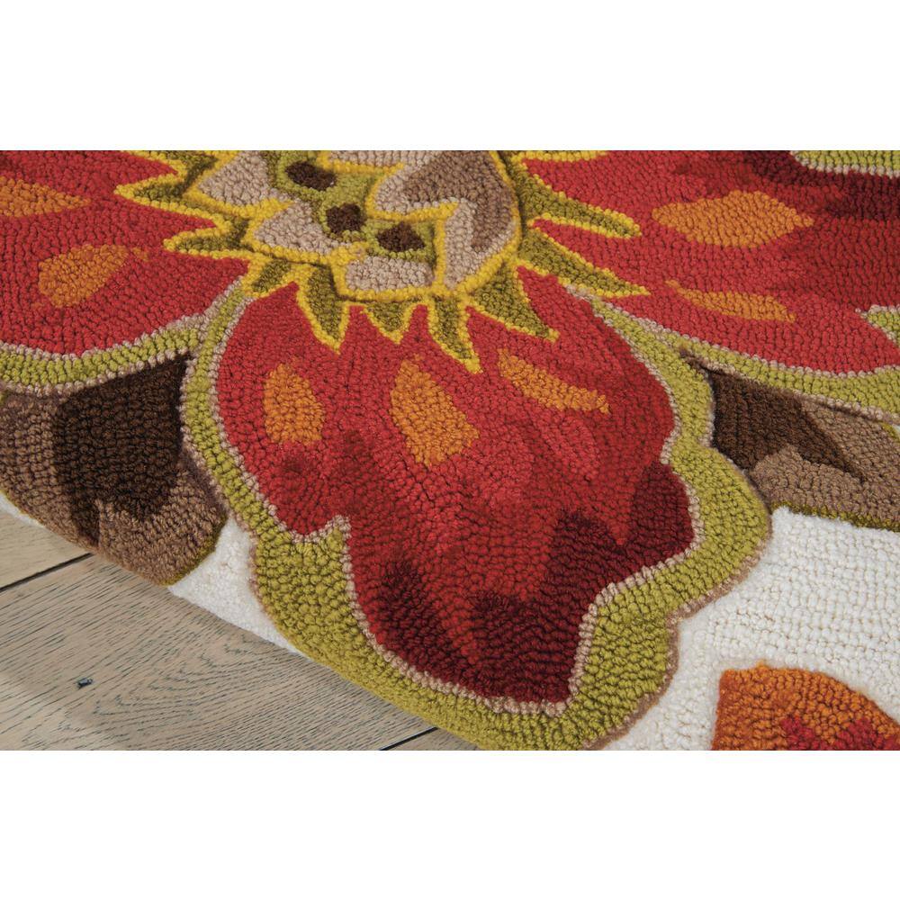 Ivory Whimsical Floral 5' x 7' Hand-Tufted Synthetic Rug