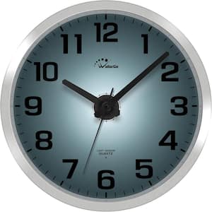 12 in. Silver Digital Night Light Wall Clock Glow in the Dark Battery Operated for Living Room and Kitchen