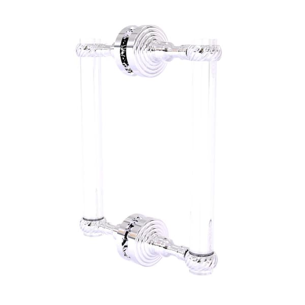 Allied Brass Pacific Grove 8 in. Back to Back Shower Door Pull with Twisted Accents in Polished Chrome