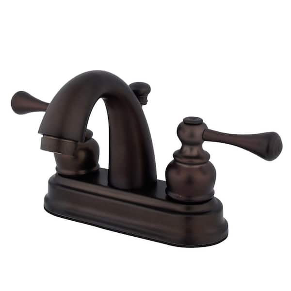 Kingston Brass Vintage 4 in. Centerset 2-Handle Bathroom Faucet with Plastic Pop-Up in Oil Rubbed Bronze