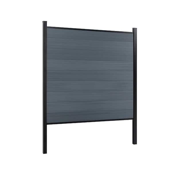 mondaria Complete Kit 8 ft. H x 6 ft. W Gray Composite Privacy Fence Panel and Post Kit