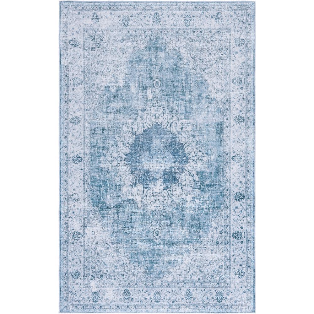 Tucson Green and Grey 9' x 12' Washable Area Rug