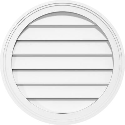 24 in x 24 inch Decorative Round Gable Louver Vent Lightweight Ready to Paint 