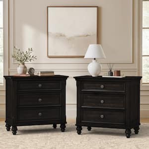 Coaster Barzini 2-Drawer Black Nightstand 200892 - The Home Depot