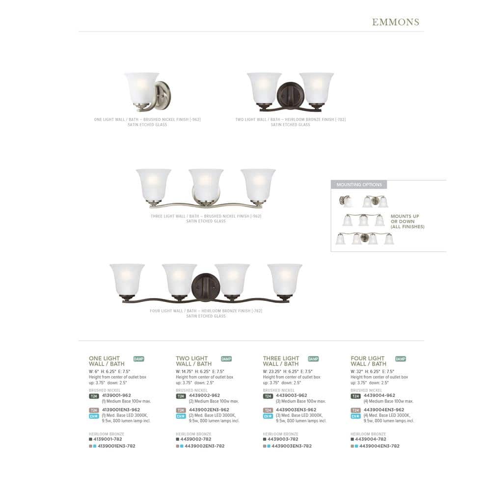 Bronze 3-Light Vanity Fixture with Satin Etched Glass Shades