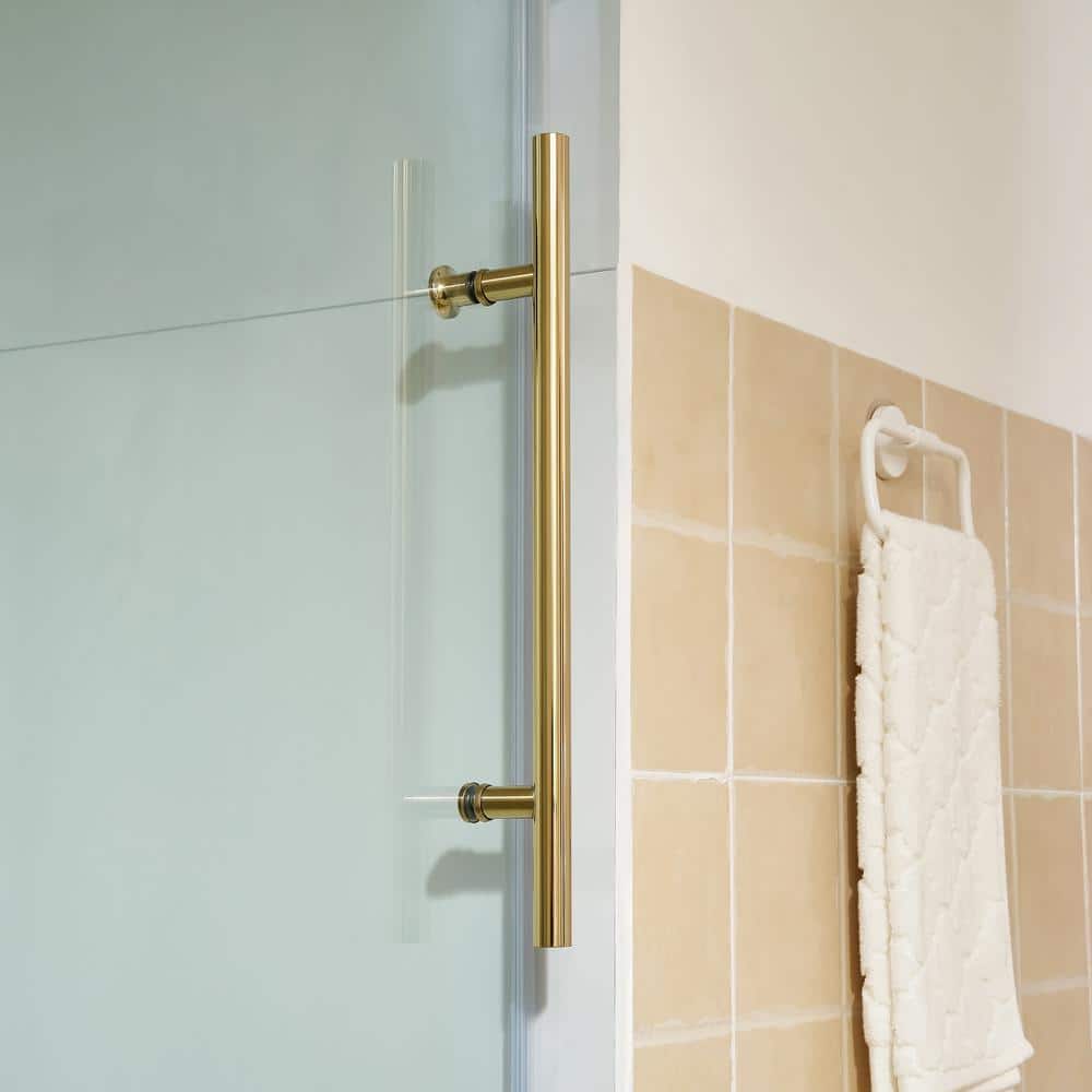 60'' x 76'' Frameless Clear Tempered Glass Sliding Shower Door
