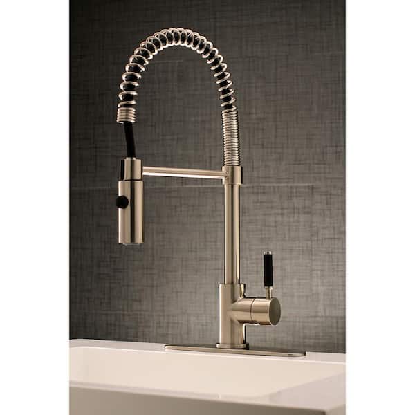Kaiser Single-Handle Pull-Down Sprayer Kitchen Faucet in Brushed Nickel