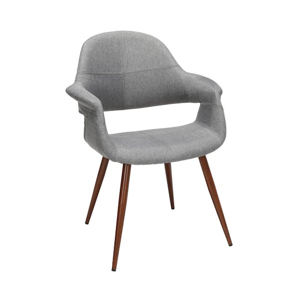 OFM 161 Collection Mid Century Modern 2 Pack Fabric Accent Chair with Arms, Dining Chairs, in Gray