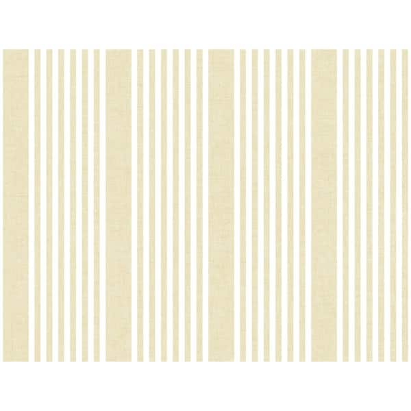 York Wallcoverings French Linen Stripe Yellow Spray and Stick Roll (Covers 60.75 sq. ft.)