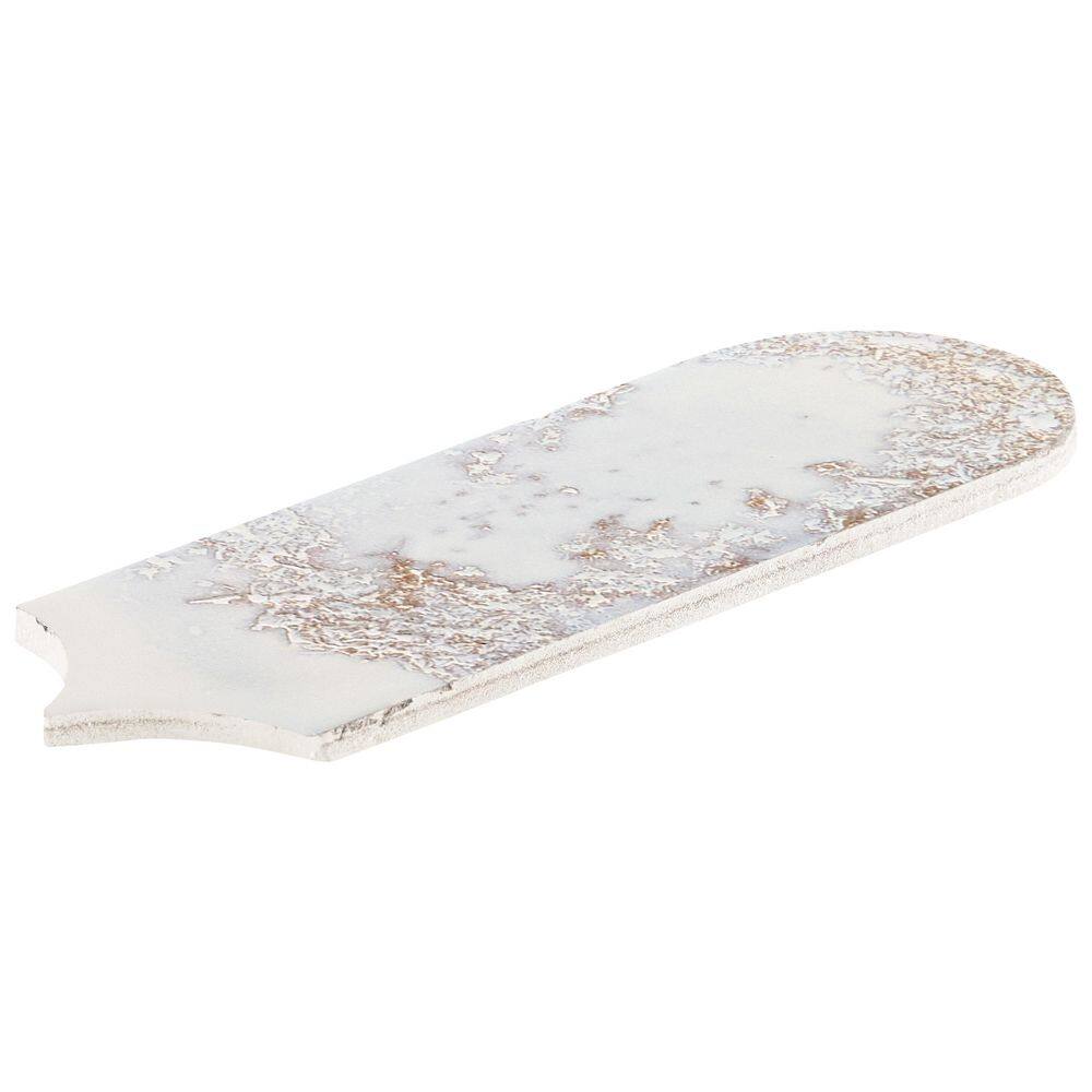 Reef White Glossy Ceramic Wall Tile 2.83 x 7.68 inches
