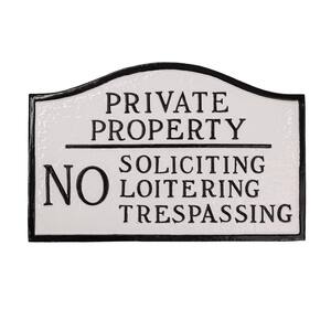 Private Property Sign For Yard - No Soliciting No Loitering No Trespassing - YON-220905-L