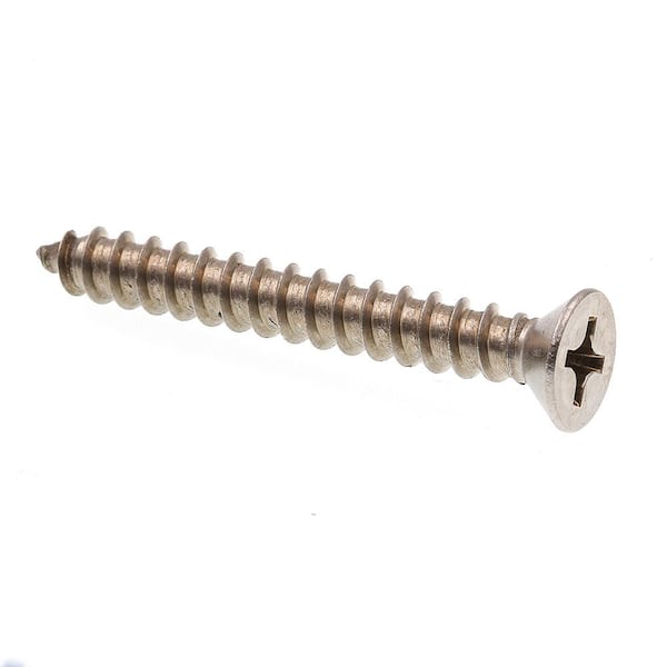 Prime-Line #14 X in. Grade 18-8 Stainless Steel Phillips Drive Flat Head  Self-Tapping Sheet Metal Screws (100-Pack) 9017859 The Home Depot