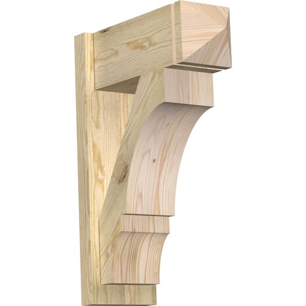 Ekena Millwork 8 in. x 28 in. x 20 in. Balboa Arts and Crafts Rough Sawn Douglas Fir Outlooker