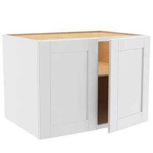 Washington Vesper White Plywood Shaker Assembled Wall Kitchen Cabinet Soft Close 33 in. W 24 in. D 24 in. H
