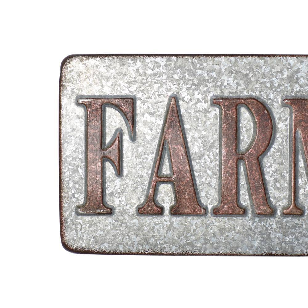 Gray Iron Rustic Farmhouse Rectangular Wall Sign