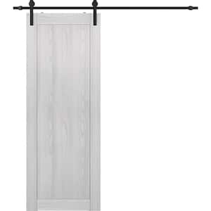 24 in. x 84 in. 1 Panel Shaker Ribeira Ash Finished Composite Wood Sliding Barn Door with Hardware Kit