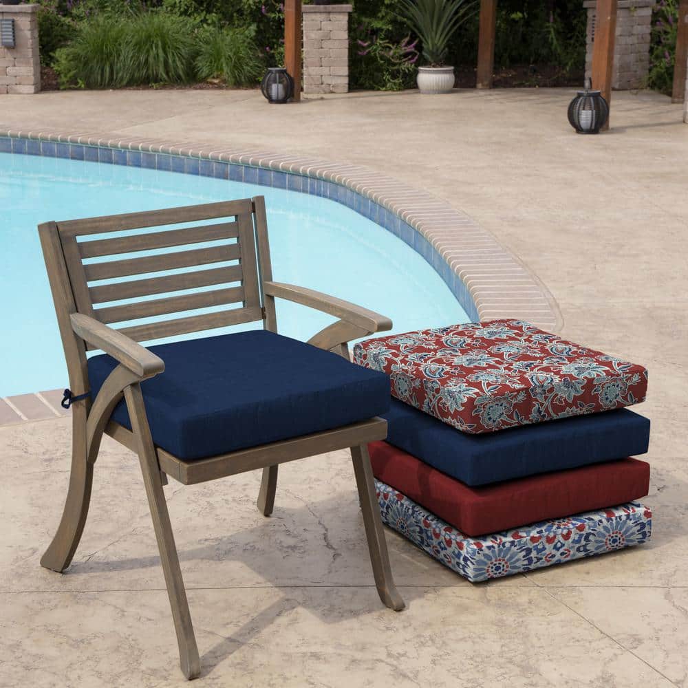 Sapphire Blue Leala 19" Square Outdoor Dining Chair Cushion