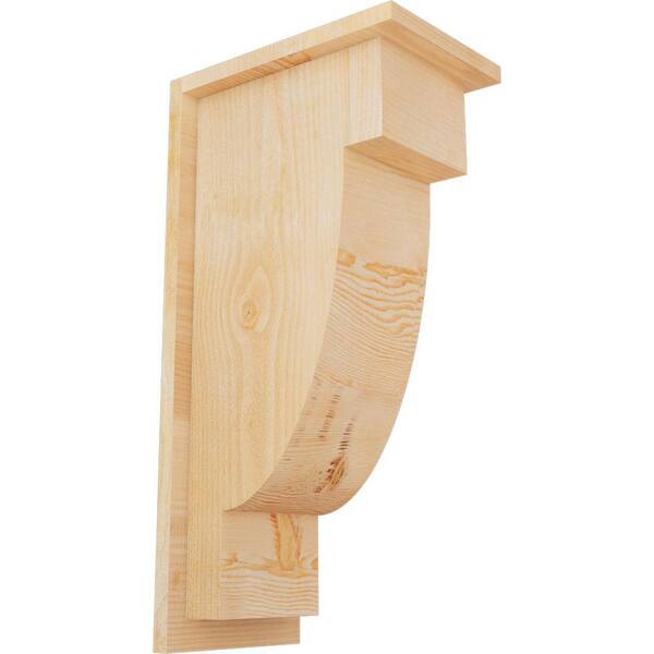 Ekena Millwork 8 in. x 12 in. x 24 in. Douglas Fir Alpine Rough Sawn Corbel with Backplate