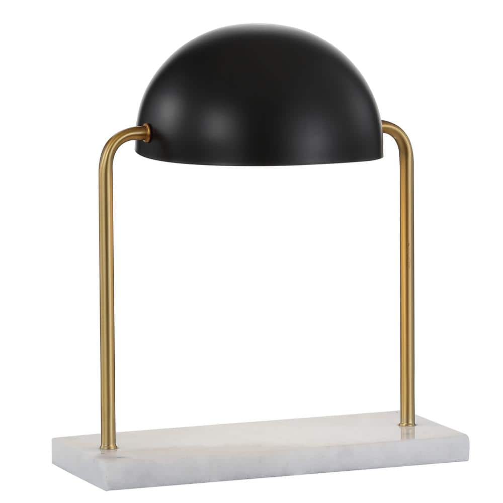 Porter 13.5" Black Dome Lamp with Marble Base