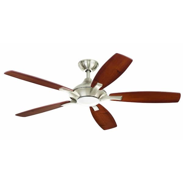 Home Decorators Collection Petersford 52 in. LED Indoor Brushed Nickel Ceiling Fan with Light Kit and Remote Control