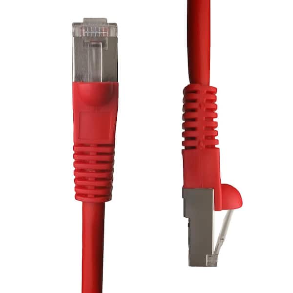 NTW 100 ft. Cat5e Snagless Shielded (STP) Network Patch Cable, Red