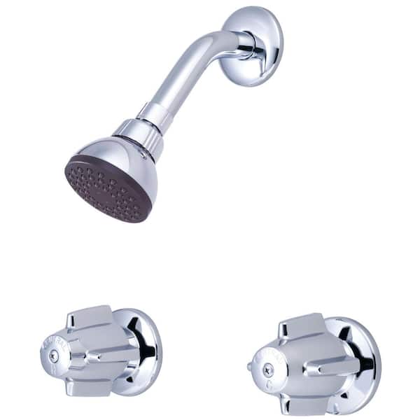 Central Brass Double-Handle 1-Spray Shower Faucet in Chrome (Valve Included)