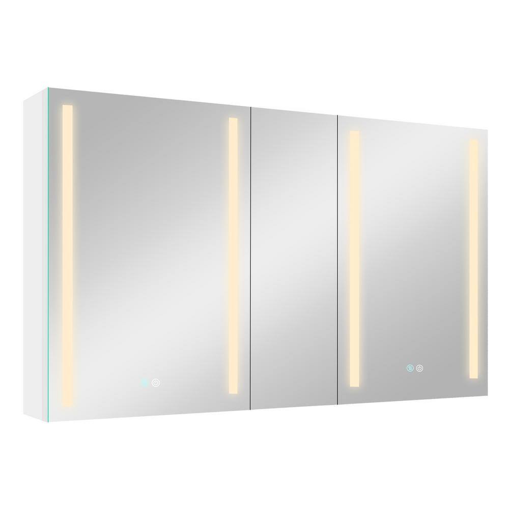 50 in. W x 30 in. H Rectangular Aluminum Medicine Cabinet with Mirror