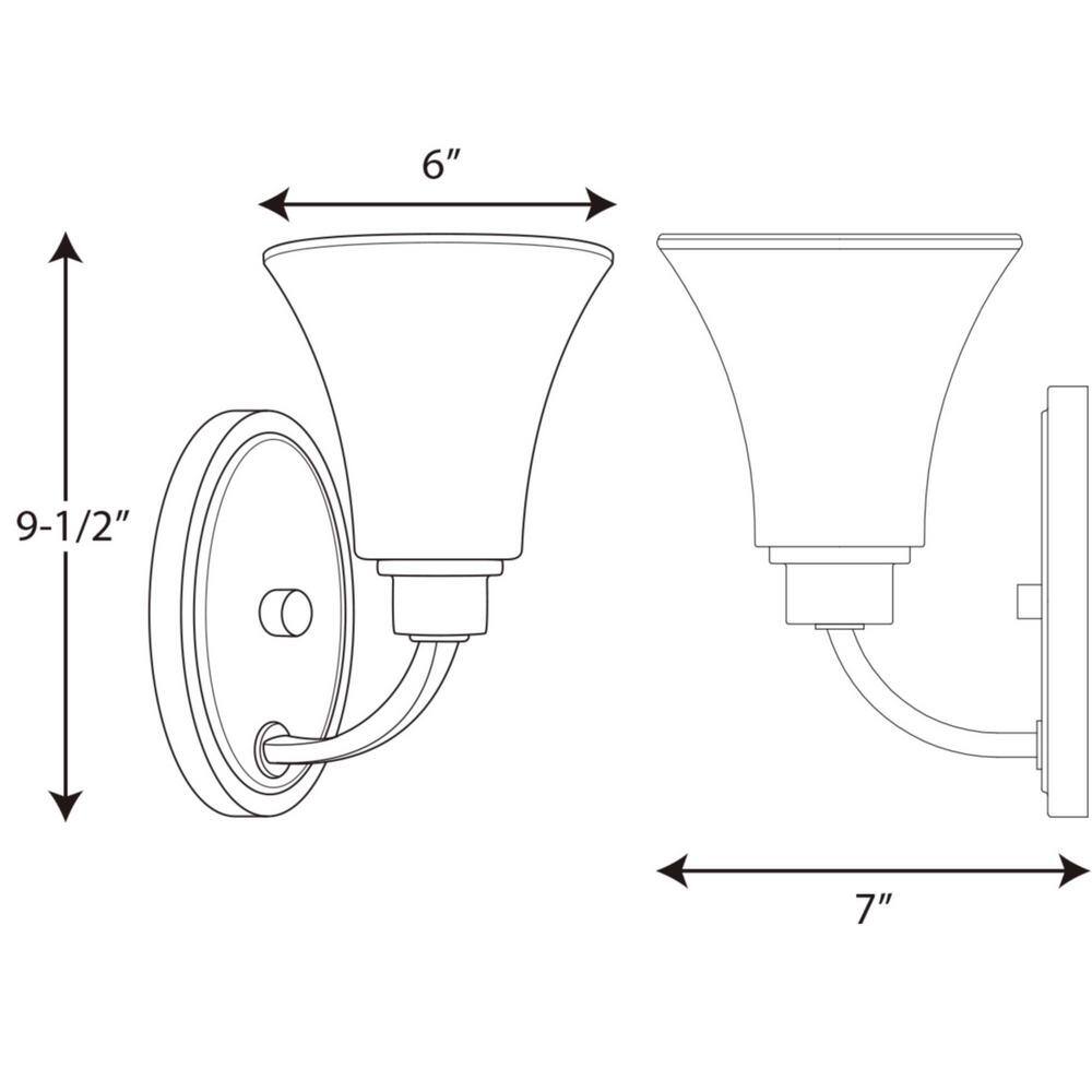 Brushed Nickel 9.5" Wall Sconce with Etched Glass Shade