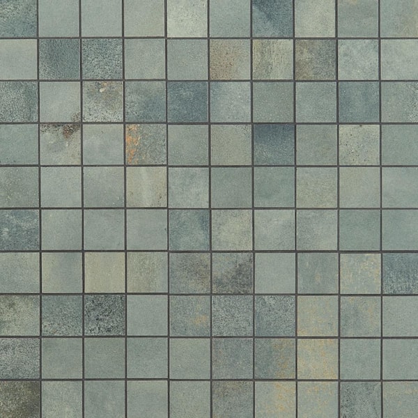 Angela Harris Fuller Aquamarine 11.81 in. x 11.81 in. Matte Porcelain Floor and Wall Mosaic Tile (0.96 sq. ft./Each)