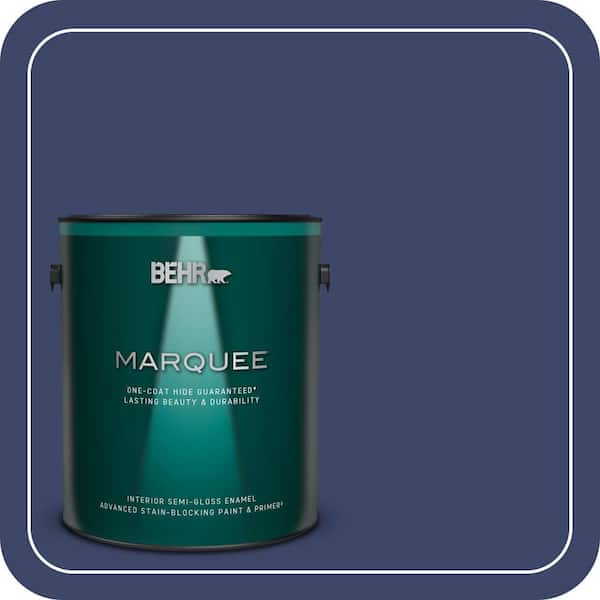 BEHR MARQUEE 1 gal. #S-H-620 Midnight Sky Semi-Gloss Enamel Interior Paint & Primer