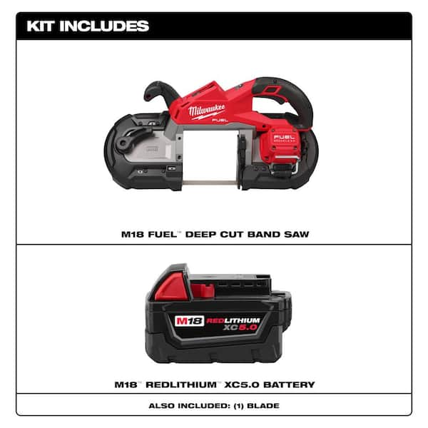 M18 FUEL 18V Lith-Ion Brushless Cordless Deep Cut Band Saw w/ (1) 5.0 Ah Battery