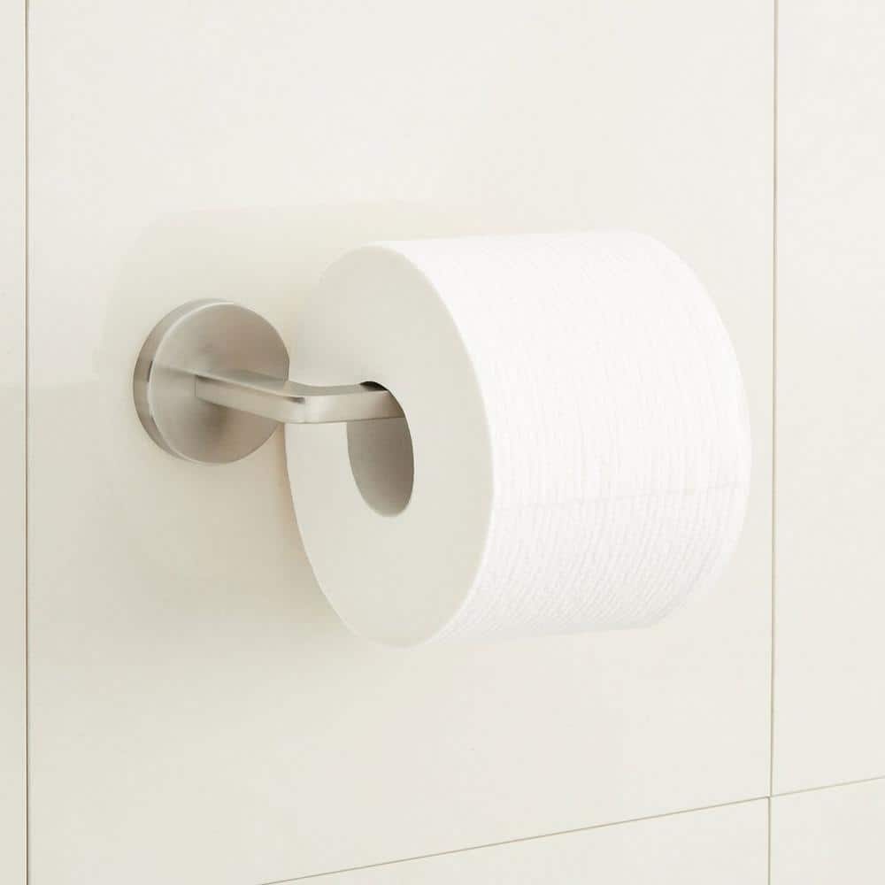 Brushed Nickel Wall Mounted Spring-Free Toilet Paper Holder