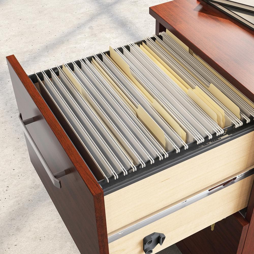 Classic Cherry 2-Drawer Mobile Lockable Pedestal File Cabinet