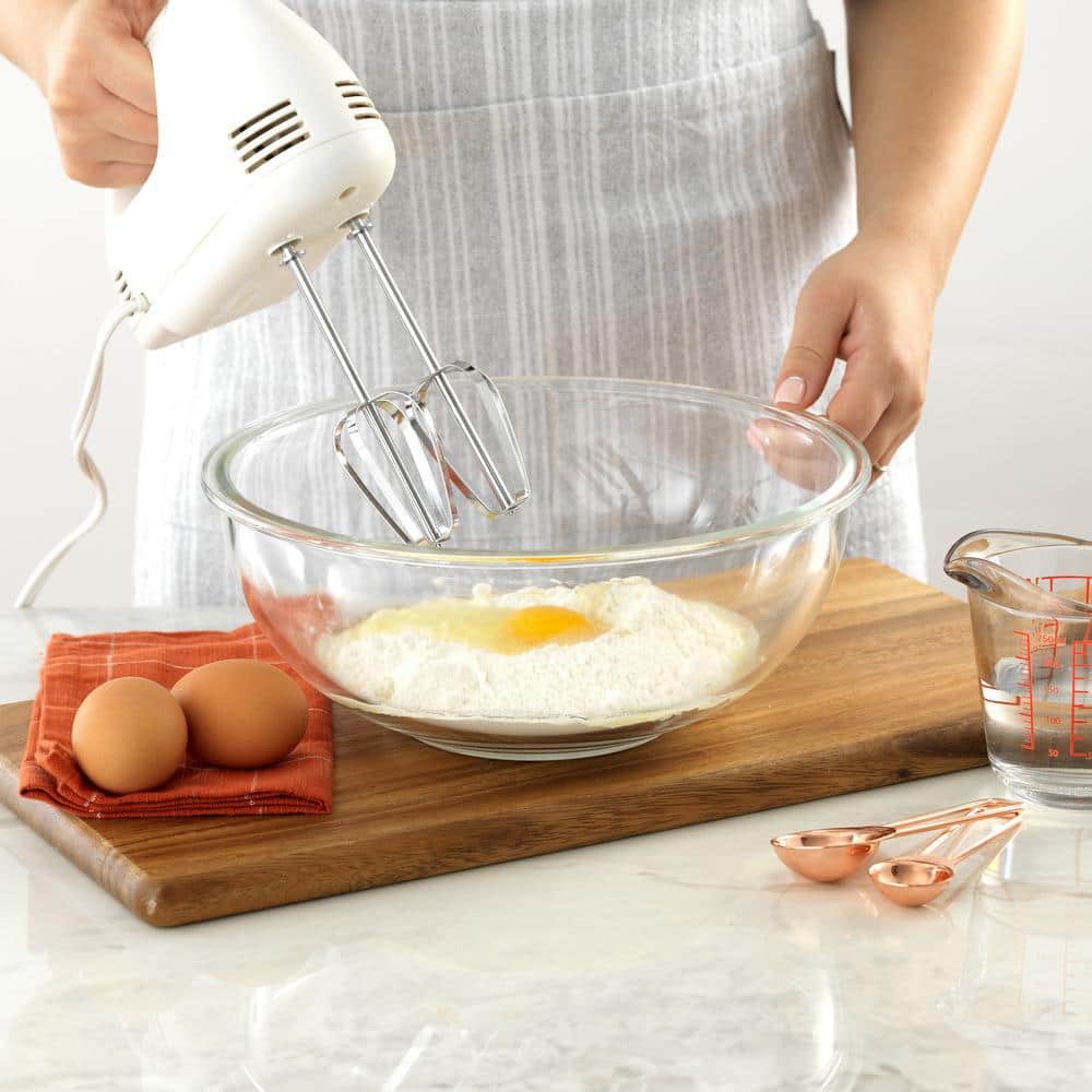 Clear Glass Nesting Mixing Bowls with Airtight Lids, Set of 5