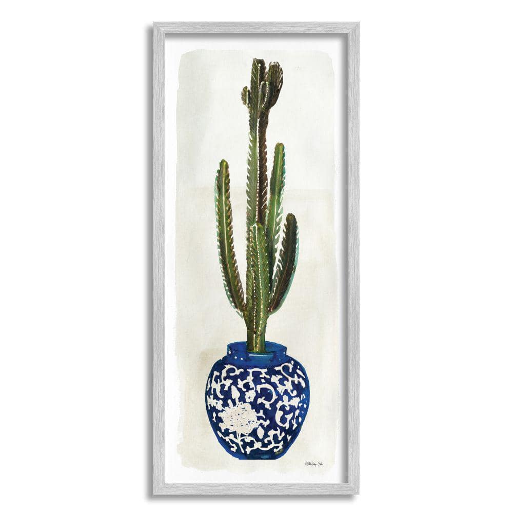 Foto en lienzo Cacti - Plants Painted by Hand on a Light Wood Background -  Vintage - Cuadros