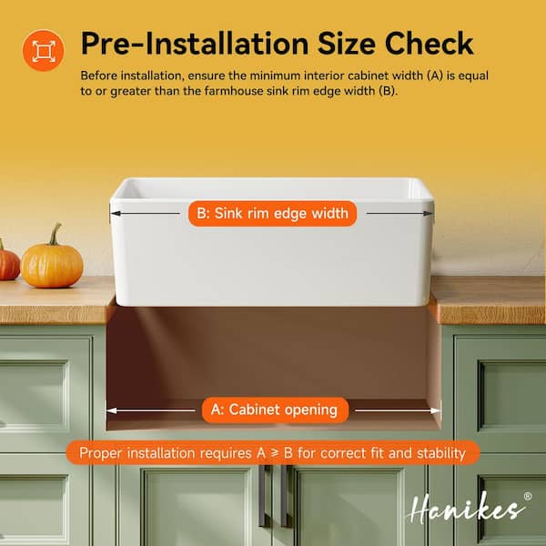 Hanikes Farmhouse Apron-Front Fireclay 30 in. Single Bowl