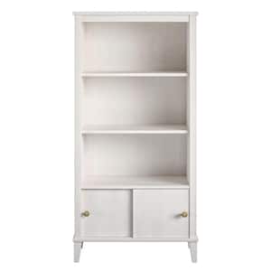 Monarch Hill Poppy 54.92 in. Ivory Oak 4-Shelf Kids Bookcase with Sliding Doors