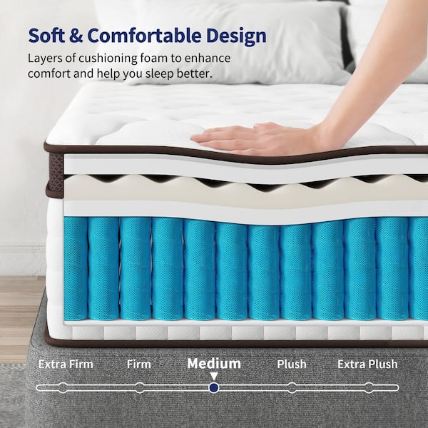 Kescas 10 Full Medium Firm Euro Top Memory Foam Hybrid