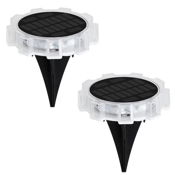 WYZM Multi-color Change 10Lumens White Integrated LED Weather Resistant Outdoor LED Solar Path Light(2-Pack)