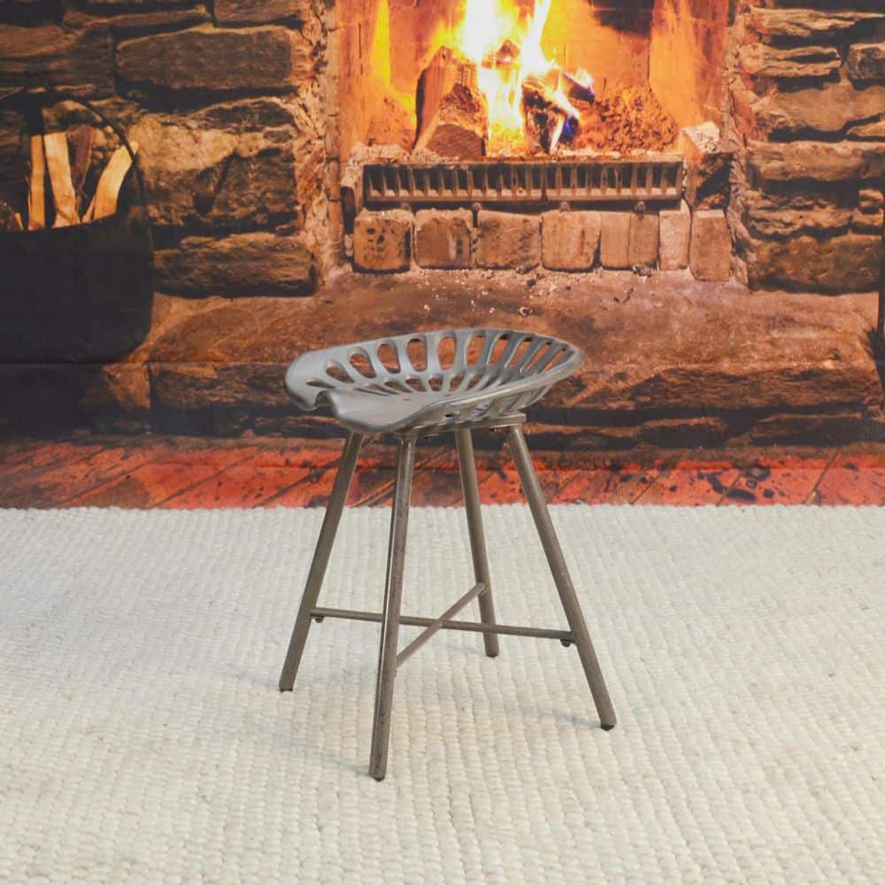 Vintage Industrial Gray Cast Iron Tractor Seat Bench