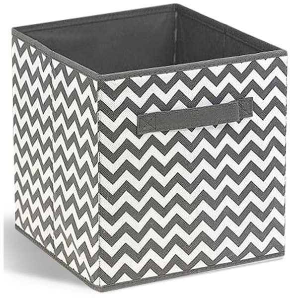 Sorbus Foldable Storage Cubes w/ Handles Gray 10.5 in x 11 in Fabric Decorative Basket (Set of 1) Clothes and Closet Organizer