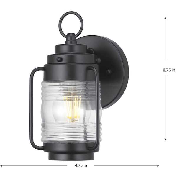 Progress Lighting Watch Tower 1-Light 8.75 in. Matte Black Outdoor