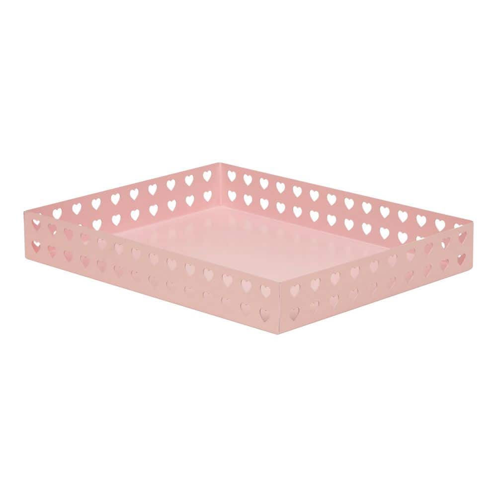 Paper Tray, Metal Letter Size Document Organizer with Heart Cutout Design, Desktop Paper Storage, Non-Skid Base, Pink price history on PriceWatchPro